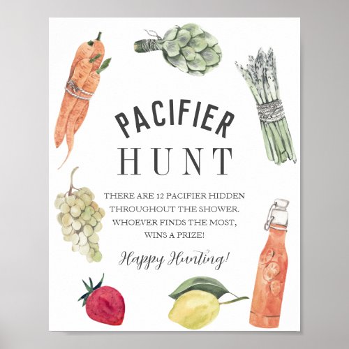 Locally Grown Baby Farmers Market Pacifier Hunt Poster