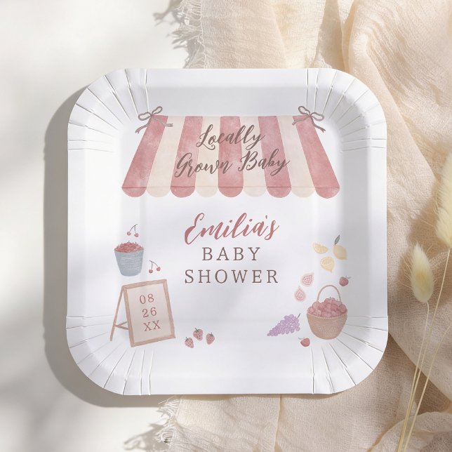Locally Grown Baby Gender Neutral Baby Shower Paper Plates (Creator Uploaded)