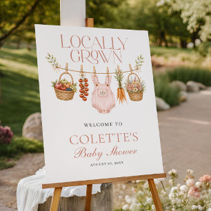 Locally Grown Baby Girl Farmers Market Welcome Foam Board