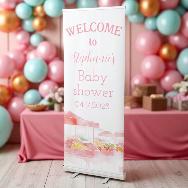 Locally Grown Baby Girl Shower Farmers Market Retractable Banner (Creator Uploaded)