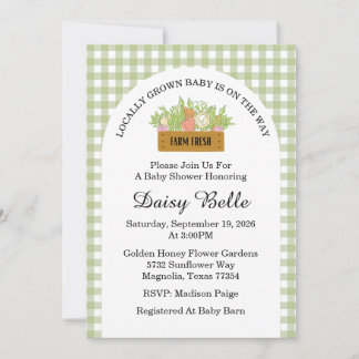 Locally Grown Baby Is On The Way Baby Shower Invitation