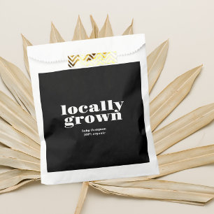 Locally Grown Baby Modern Black 100% Organic Favor Bag