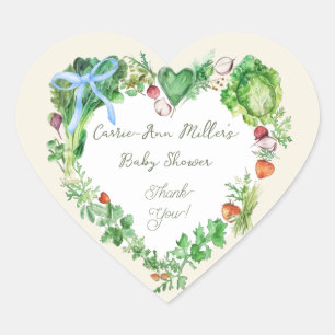 Locally Grown Baby On The Way Baby Shower Heart Sticker