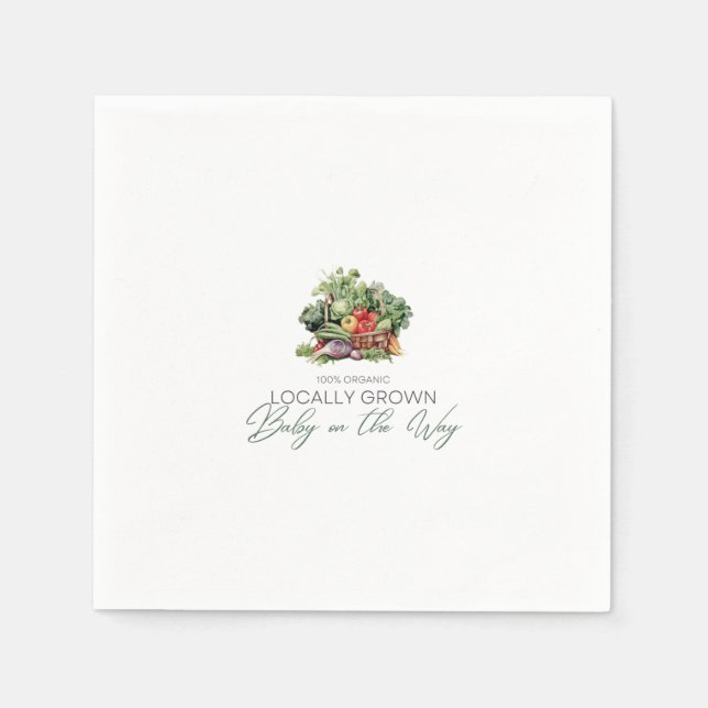 Locally Grown Baby on the Way - Basket - Green Napkins (Front)