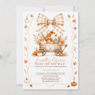 Locally Grown Baby on the Way Pumpkin Wagon Invitation