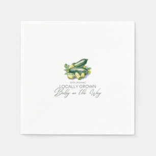 Locally Grown Baby on the Way - Zucchini - Green Napkins