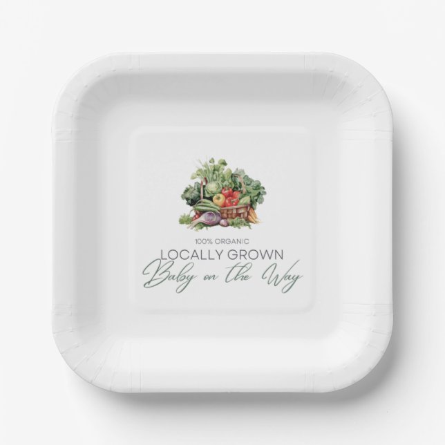 Locally Grown Baby Paper Plates (Front)