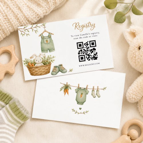Locally Grown Baby Rustic Bunny Editable Enclosure Card