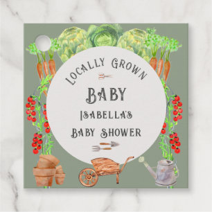 Locally Grown Baby Sage Green Baby Shower Favor Tags
