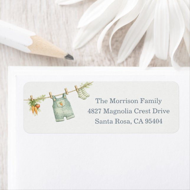 Locally Grown Baby Shower Address Label (Insitu)