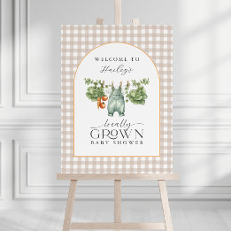 Locally Grown Baby Shower Beige Gingham Foam Board