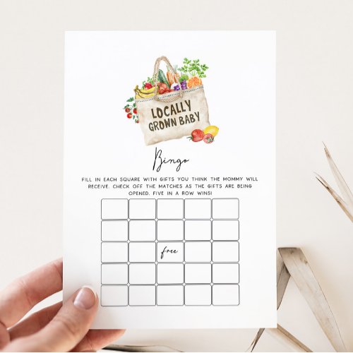 Locally Grown Baby Shower Bingo Game