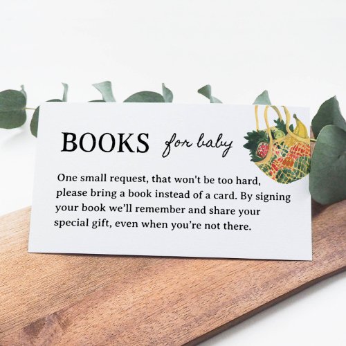 Locally Grown Baby Shower Bring a Book Request  Enclosure Card