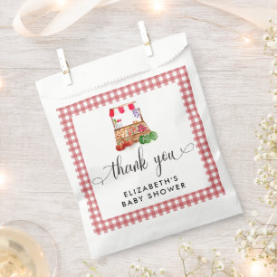 Locally Grown Baby Shower Carrots Gingham Favor Bag