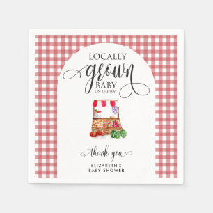 Locally Grown Baby Shower Carrots Gingham Napkins
