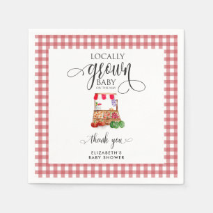 Locally Grown Baby Shower Carrots Gingham Napkins