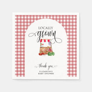 Locally Grown Baby Shower Carrots Gingham Napkins