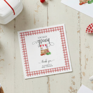 Locally Grown Baby Shower Carrots Gingham Napkins