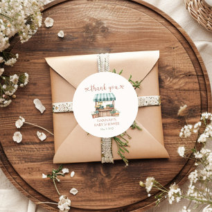 Locally Grown Baby Shower Classic Round Sticker