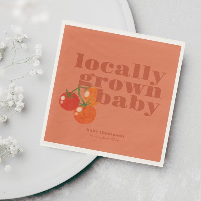 Locally Grown Baby Shower | Colorblock BOLD Napkins (Creator Uploaded)