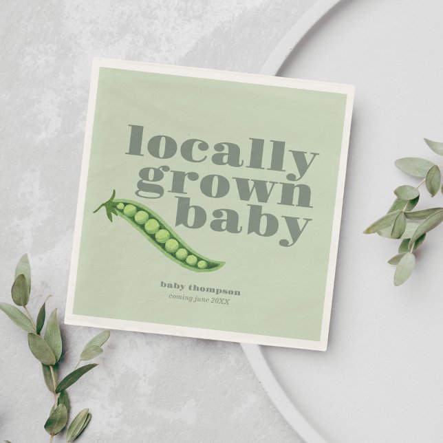 Locally Grown Baby Shower | Colorblock SAGE Napkins (Creator Uploaded)