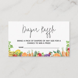 Locally Grown Baby Shower Diaper Raffle Enclosure Card