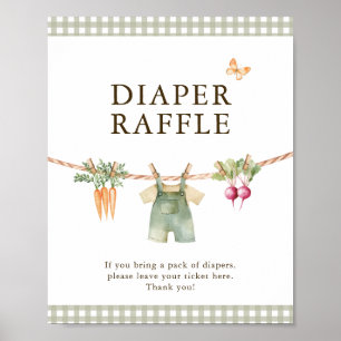 Locally Grown Baby Shower Diaper Raffle Sign
