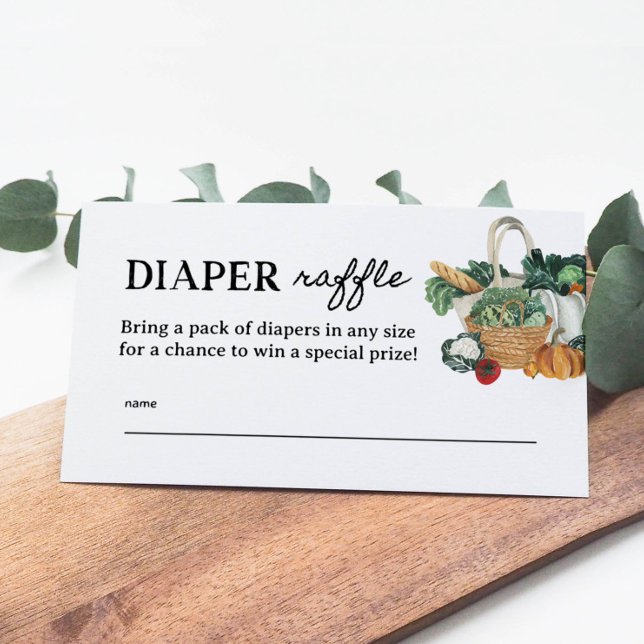 Locally Grown Baby Shower Diaper Raffle Tickets Enclosure Card (Creator Uploaded)