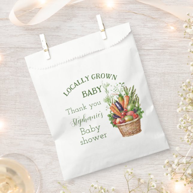 Locally Grown Baby Shower Farmers Market Favor Bag (Clipped)