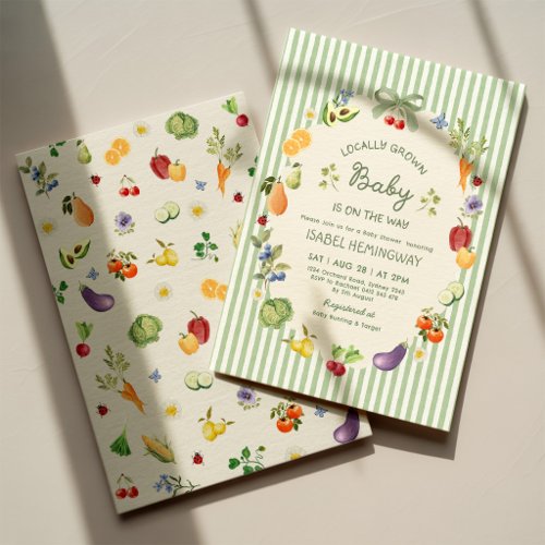 Locally Grown Baby Shower: Farmers Market Invitation