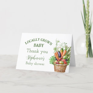 Locally Grown Baby Shower Farmers Market Letterpress Thank You Card