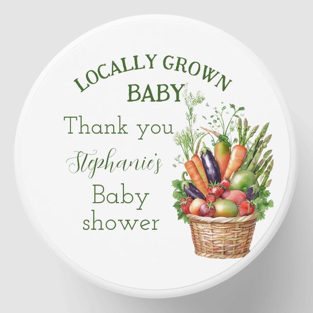 Locally Grown Baby Shower Farmers Market Mini Candle Favors (Front)