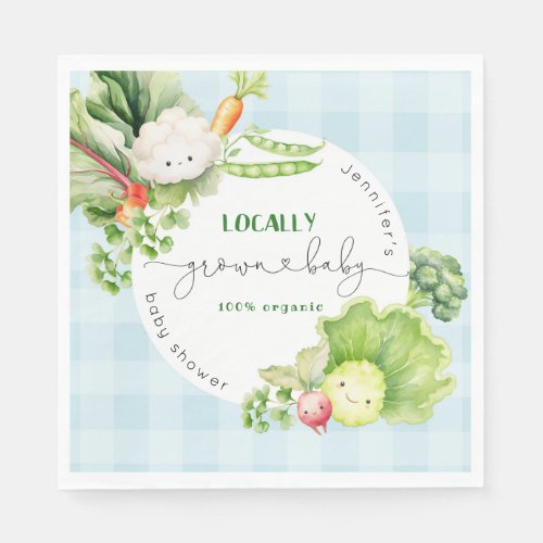 Locally grown baby shower Farmers market Napkins