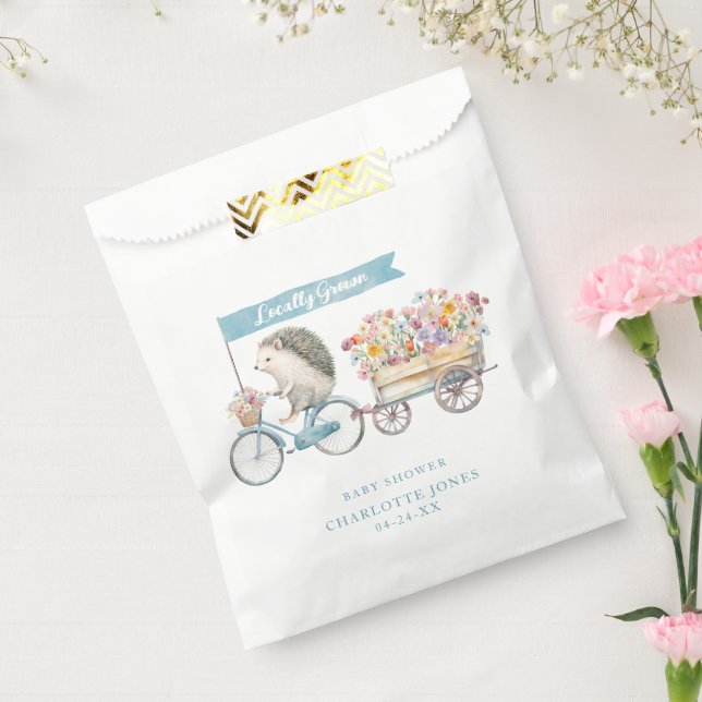 Locally Grown Baby Shower Favor Bag – Blue Floral  (Sealed)