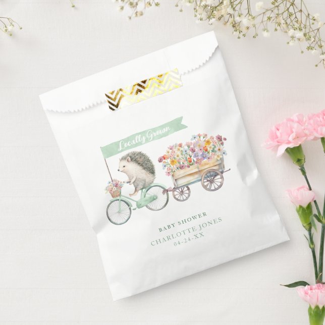 Locally Grown Baby Shower Favor Bag – Mint Floral  (Sealed)
