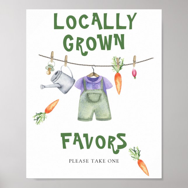 Locally Grown baby shower Favors Poster (Front)