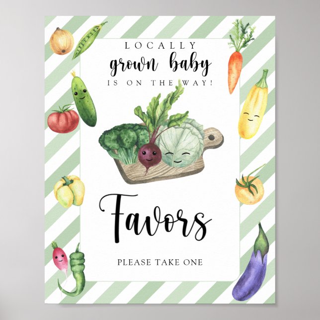Locally Grown baby shower Favors Poster (Front)
