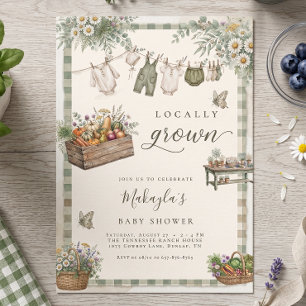 Locally Grown Baby Shower Garden Vegetable Invitation