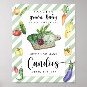 locally grown baby shower - guess how many candies poster