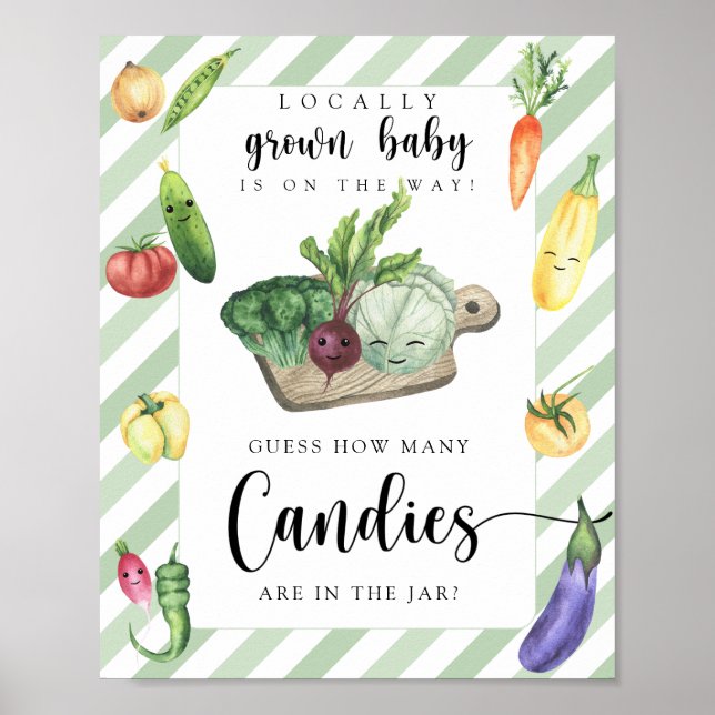 locally grown baby shower - guess how many candies poster (Front)