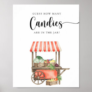 locally grown baby shower - guess how many candies poster