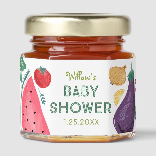 Locally Grown Baby Shower Honey Jar Favors (Front)