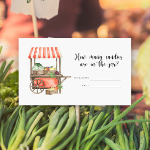 Locally grown baby shower - How many candies  Enclosure Card