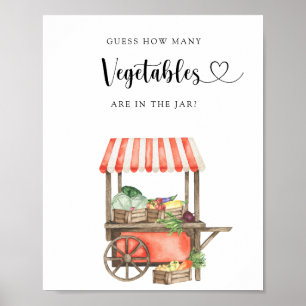 locally grown baby shower - how many vegetables poster