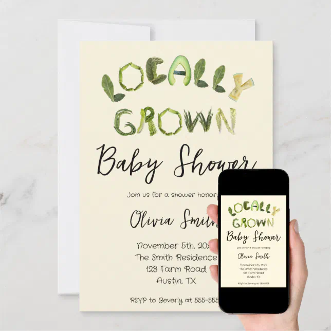 Locally Grown Baby Shower Invitation Zazzle