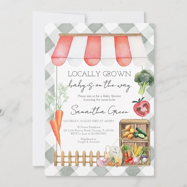 Locally Grown Baby Shower Invitation (Front)