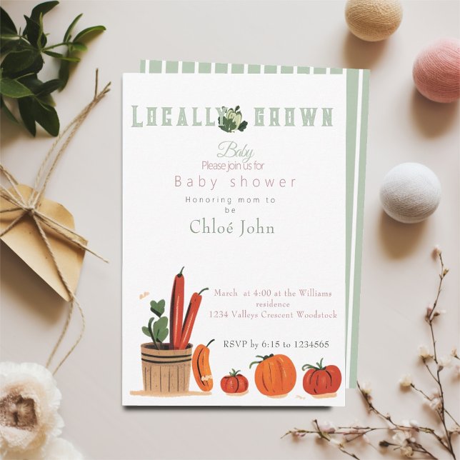 Locally grown  baby shower  invitation (Creator Uploaded)