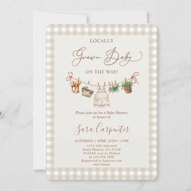 Locally Grown Baby Shower  Invitation (Front)