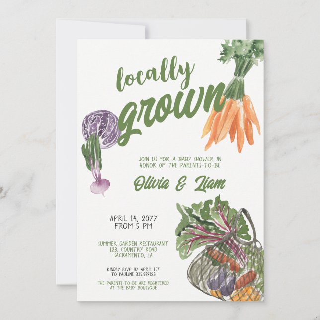 Locally Grown Baby Shower Invitation (Front)