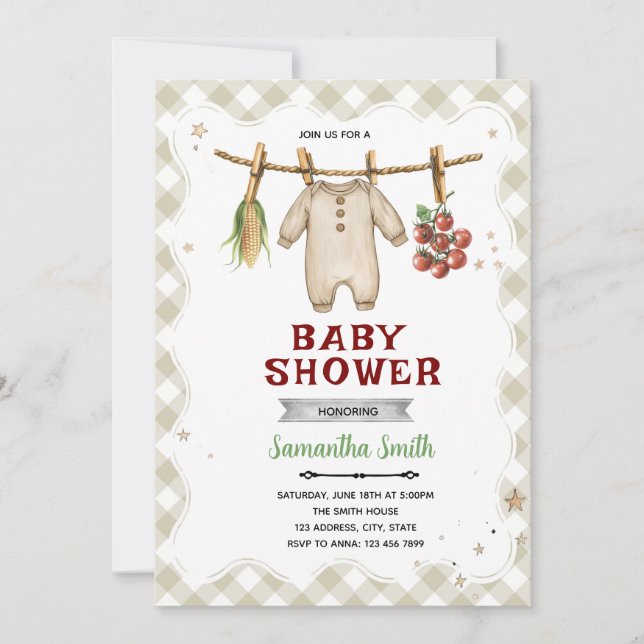 Locally Grown Baby Shower Invitation (Front)